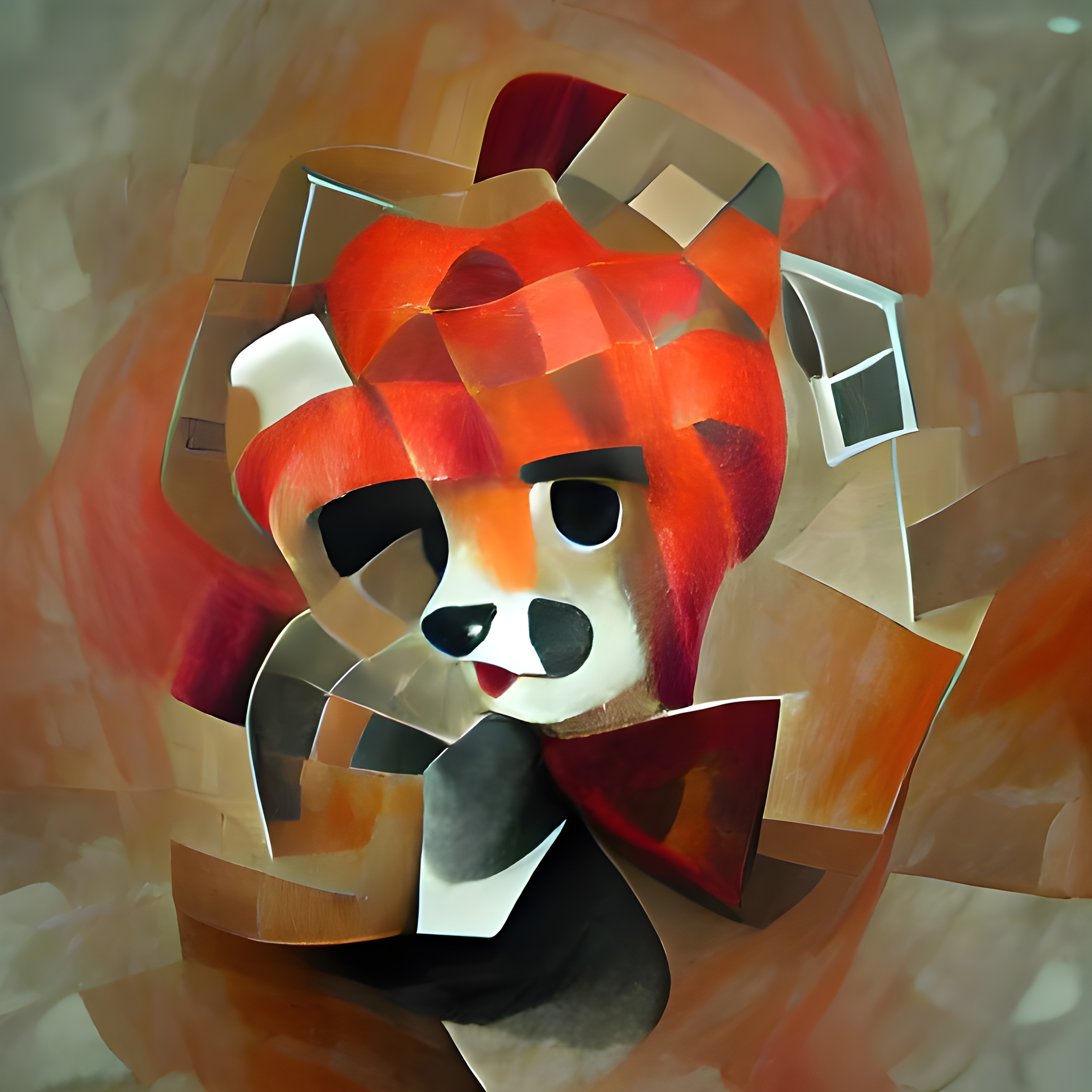 Cubist Red Panda #1