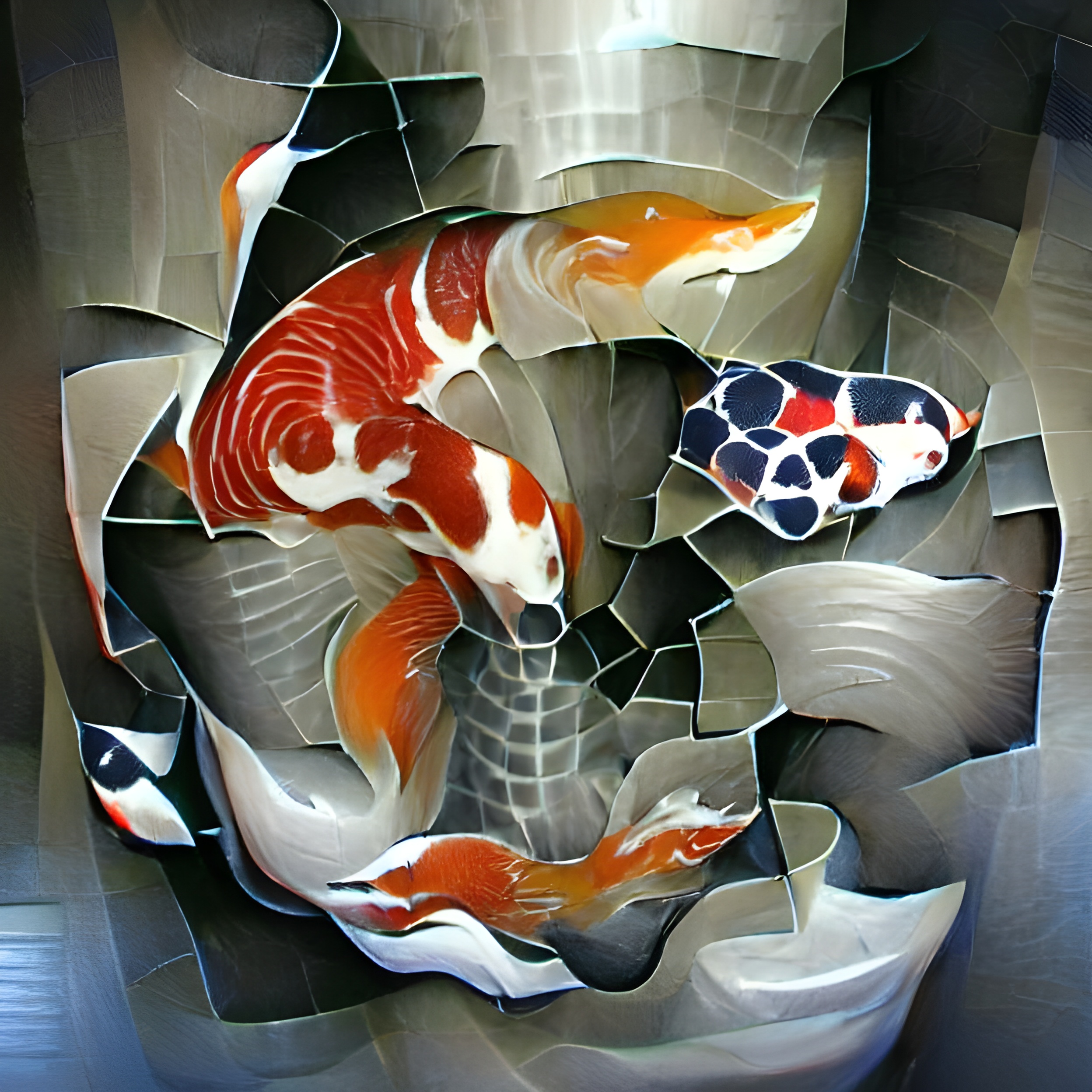 Cubist Japanese Koi
