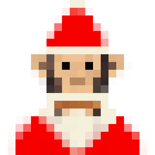 Pixel Monkey Santa