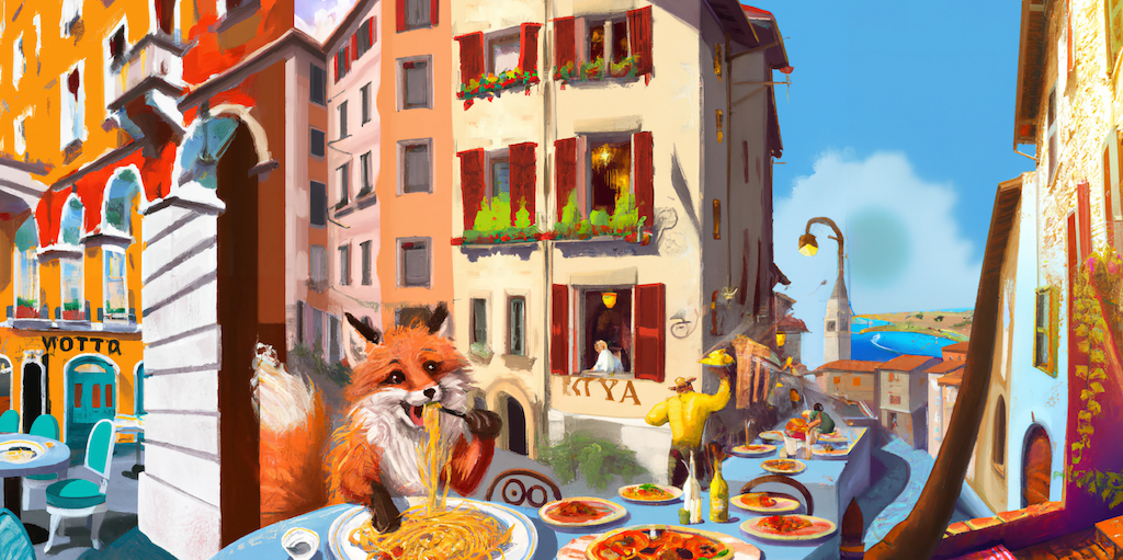 Foxy Eats Spaghetti