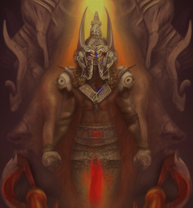 God of AI with Primitive Mask