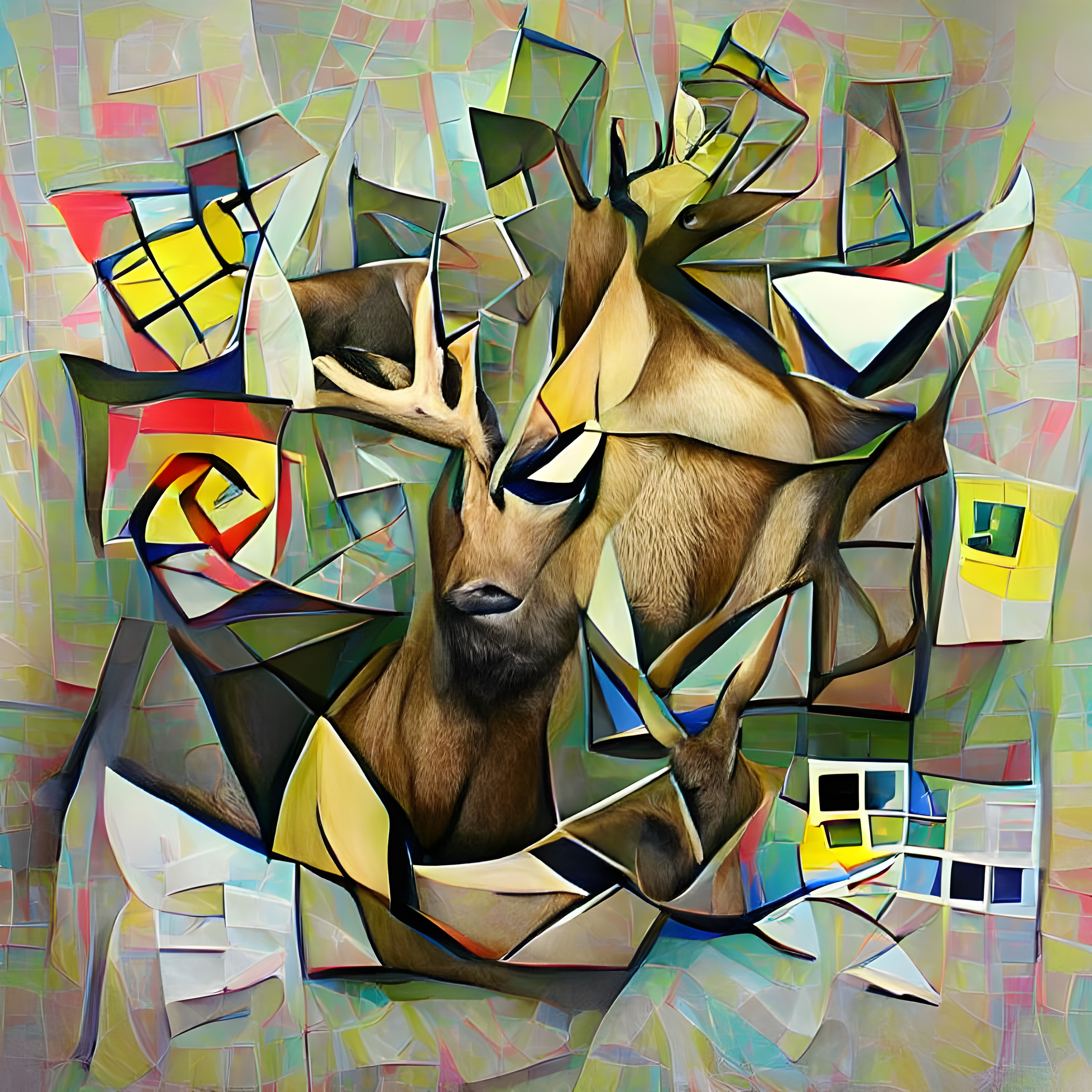 Cubist Fierce Elk 