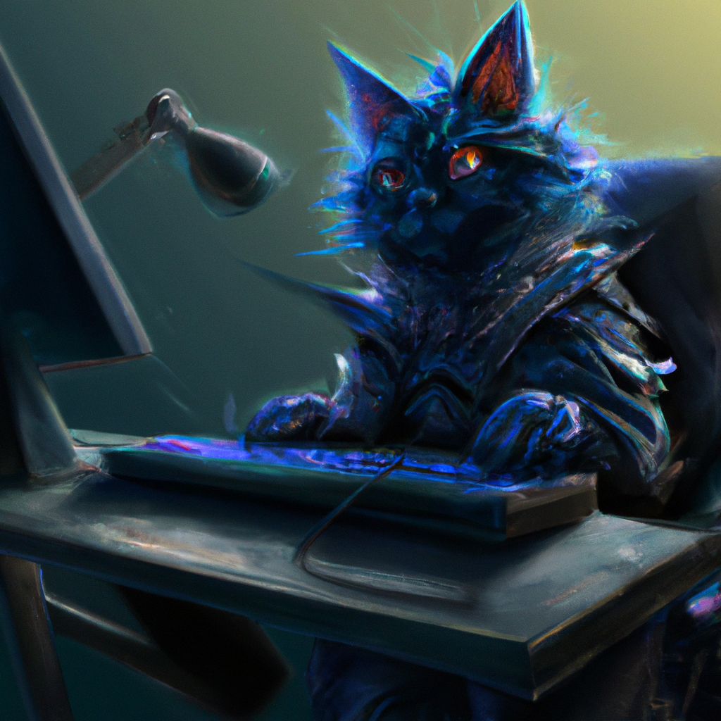 Cyberpunk Cat Accountant XV
