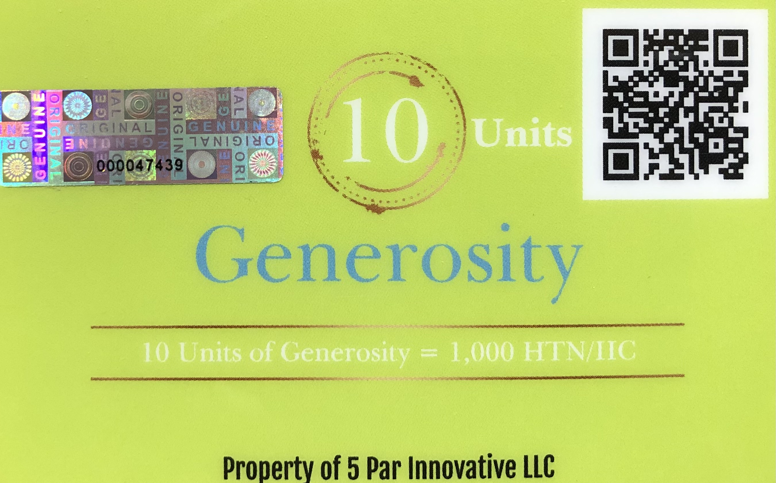 10 Units of Generosity