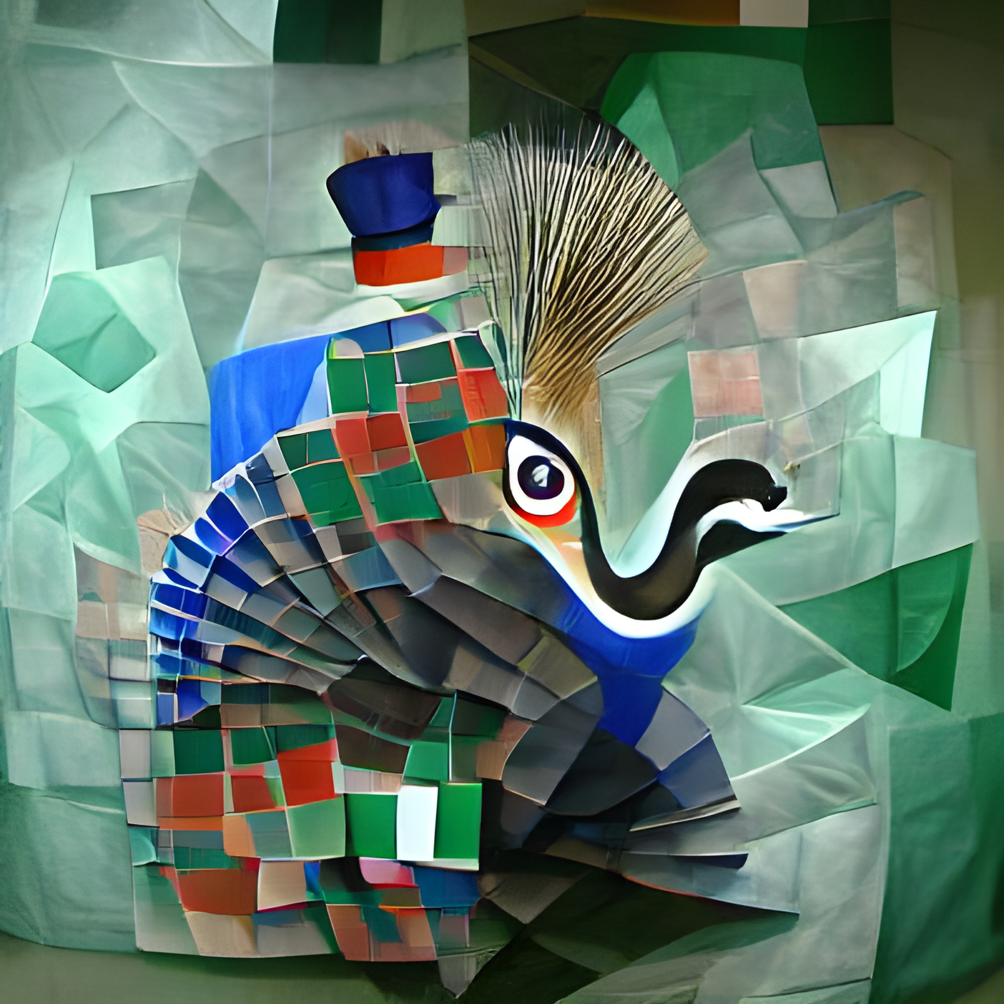 Cubist Peacock #2