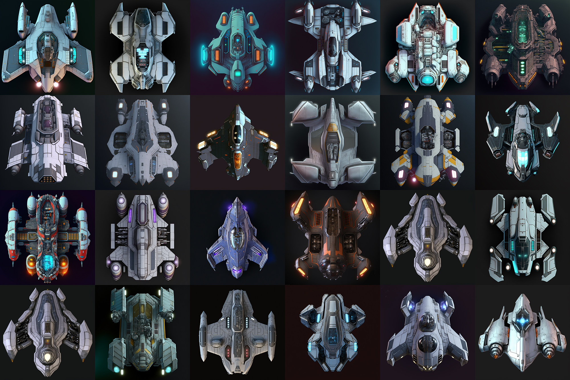 AiArtPuzzle 4 Spaceships
