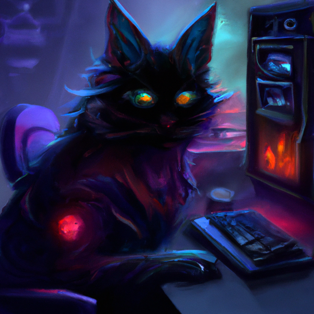 Cyberpunk Cat Accountant XII