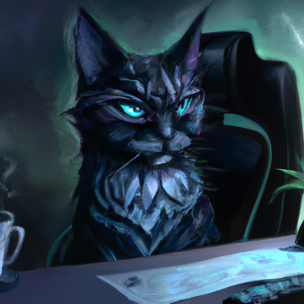 Cyberpunk Cat Accountant X