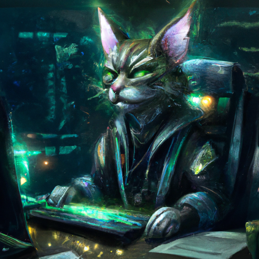 Cyberpunk Cat Accountant XIII
