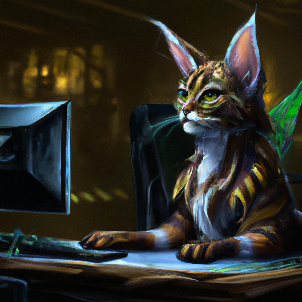 Cyberpunk Cat Accountant IX