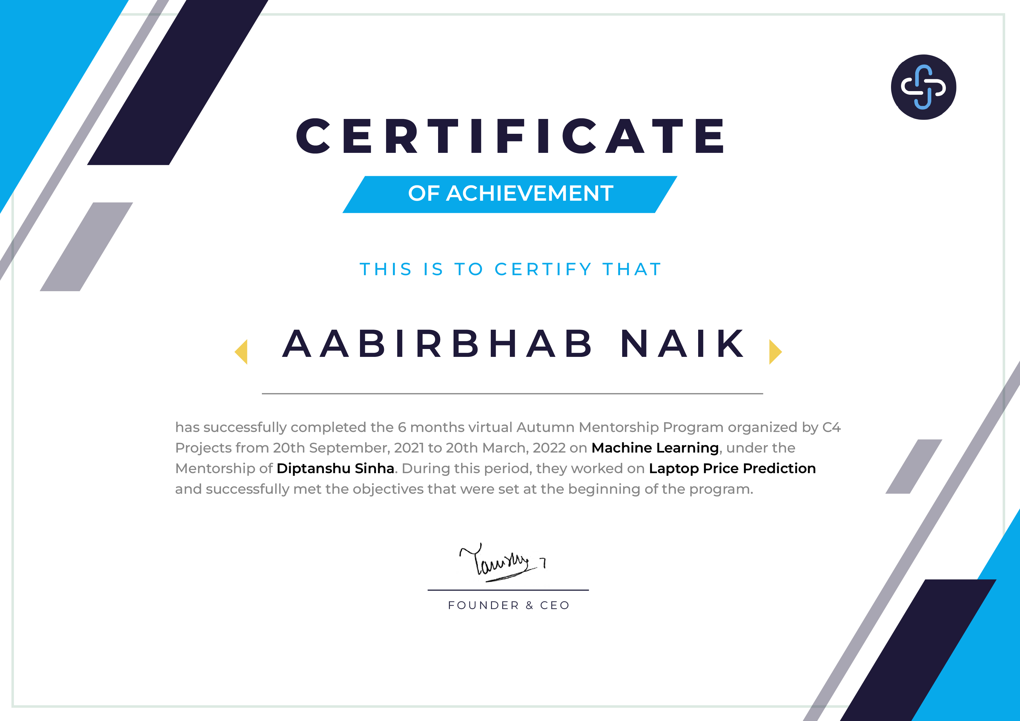 AMP Mentee Certificate #0