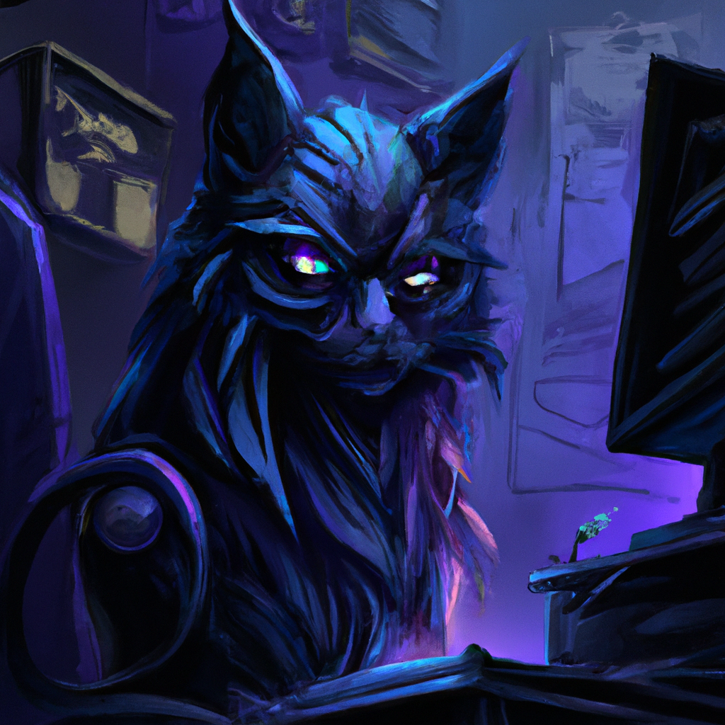 Cyberpunk Cat Accountant IV