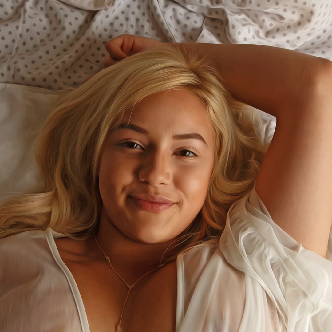 Kylie Page in bed