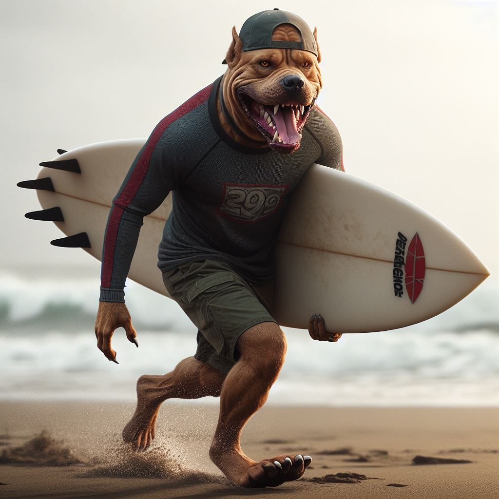 Hunter the Pitbull surfdude