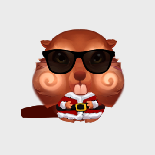 Santa Beaver with a Sunglasse