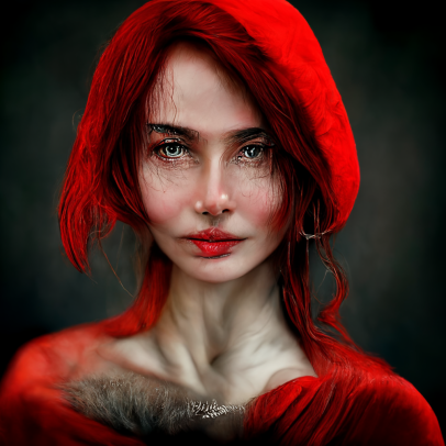 red_Beautiful_female_digital_art