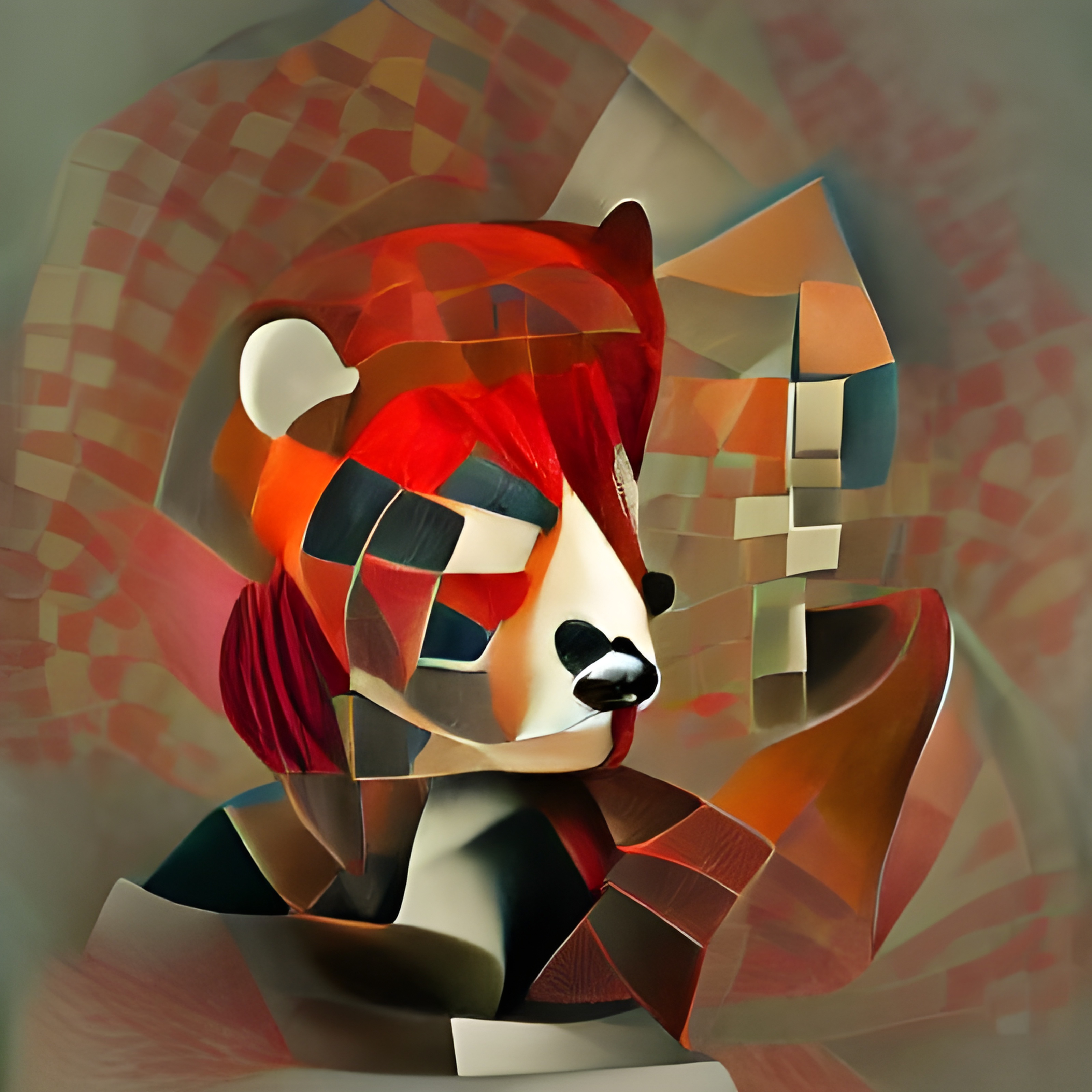 Cubist Red Panda #2