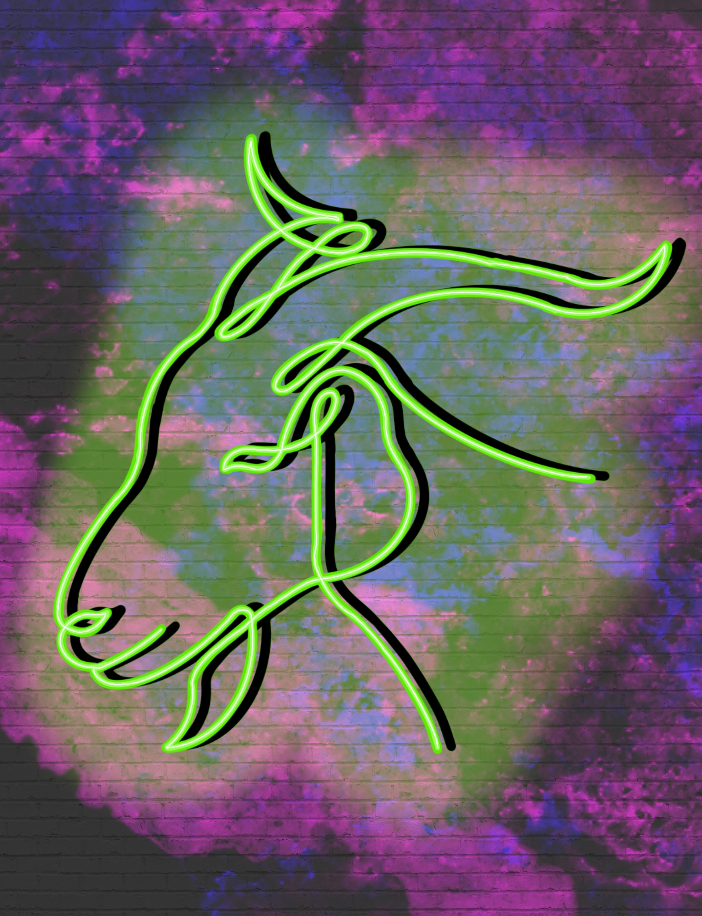 Neon Goat in Green