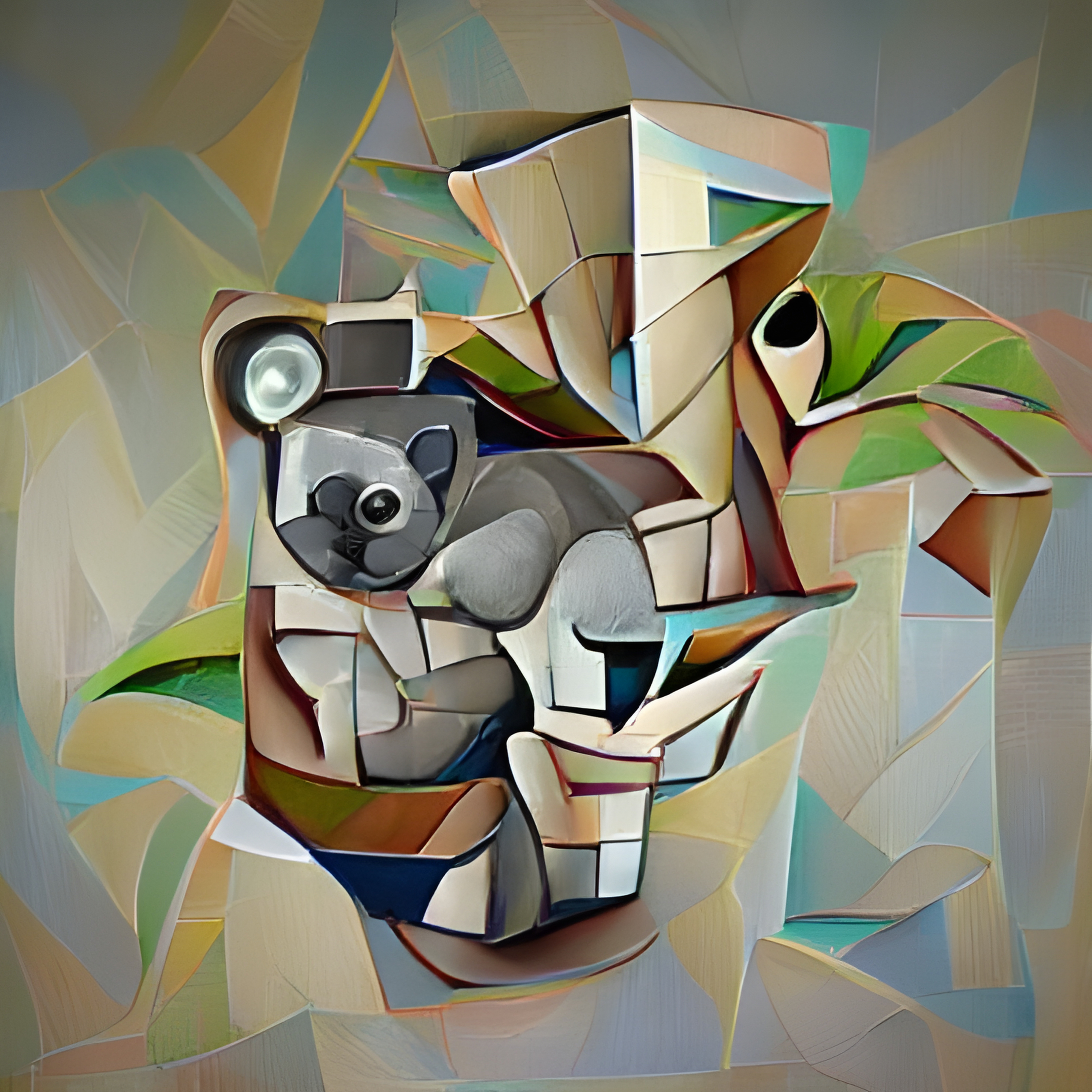 Cubist Lazy Koala