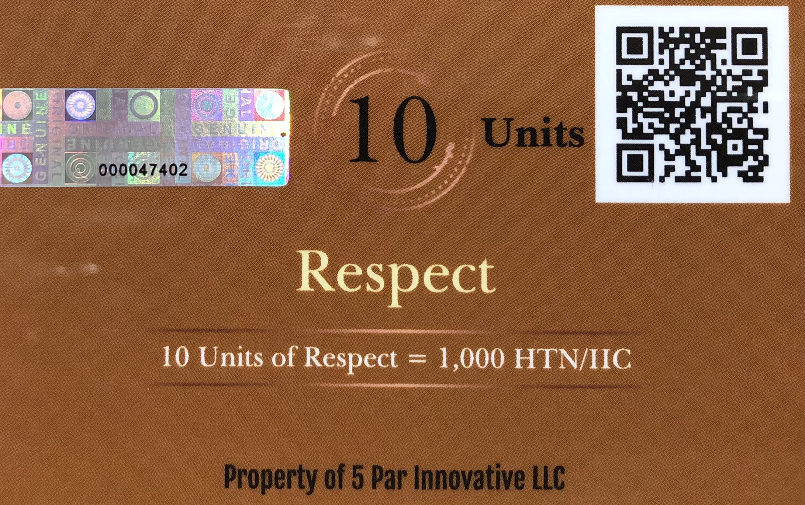 10 Units of Respect