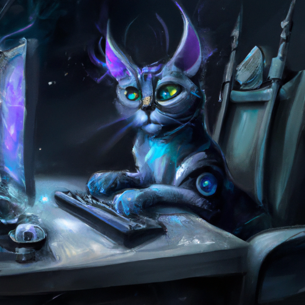 Cyberpunk Cat Accountant XVI