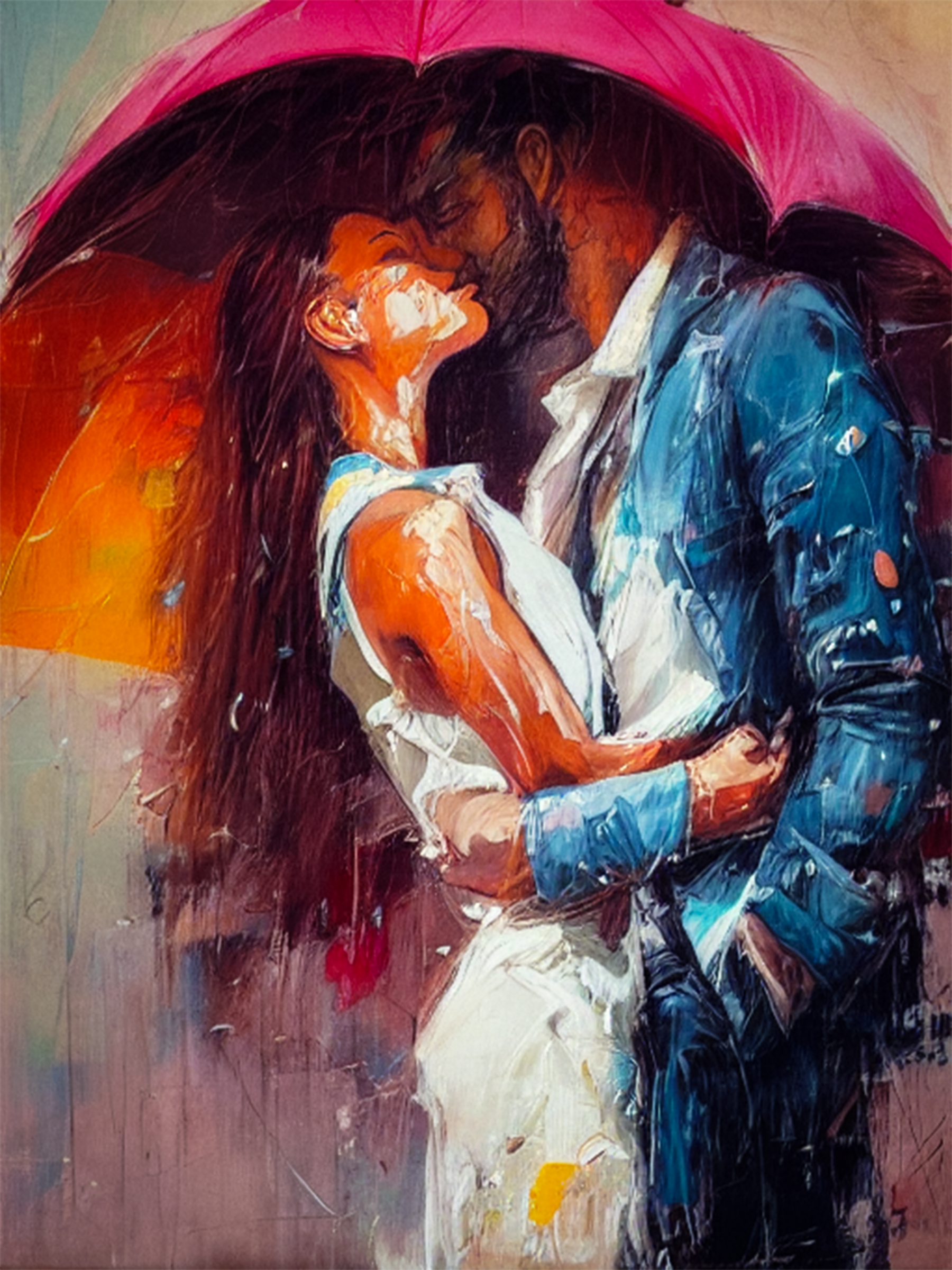 Love under umbrella