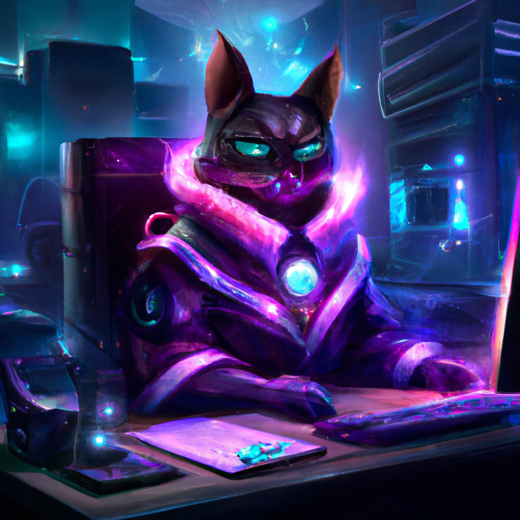 Cyberpunk Cat Accountant III