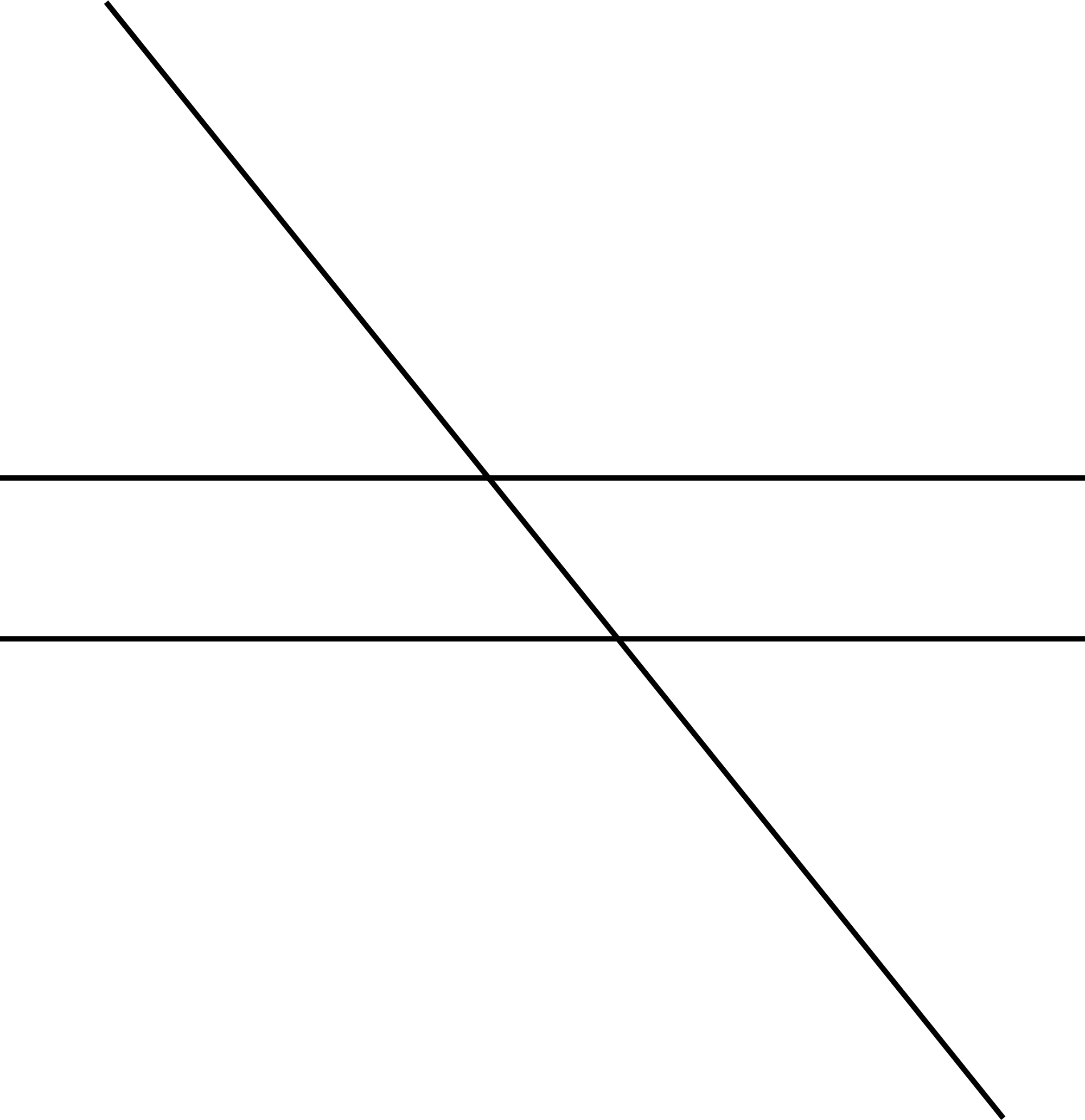 Intersected parallel lines