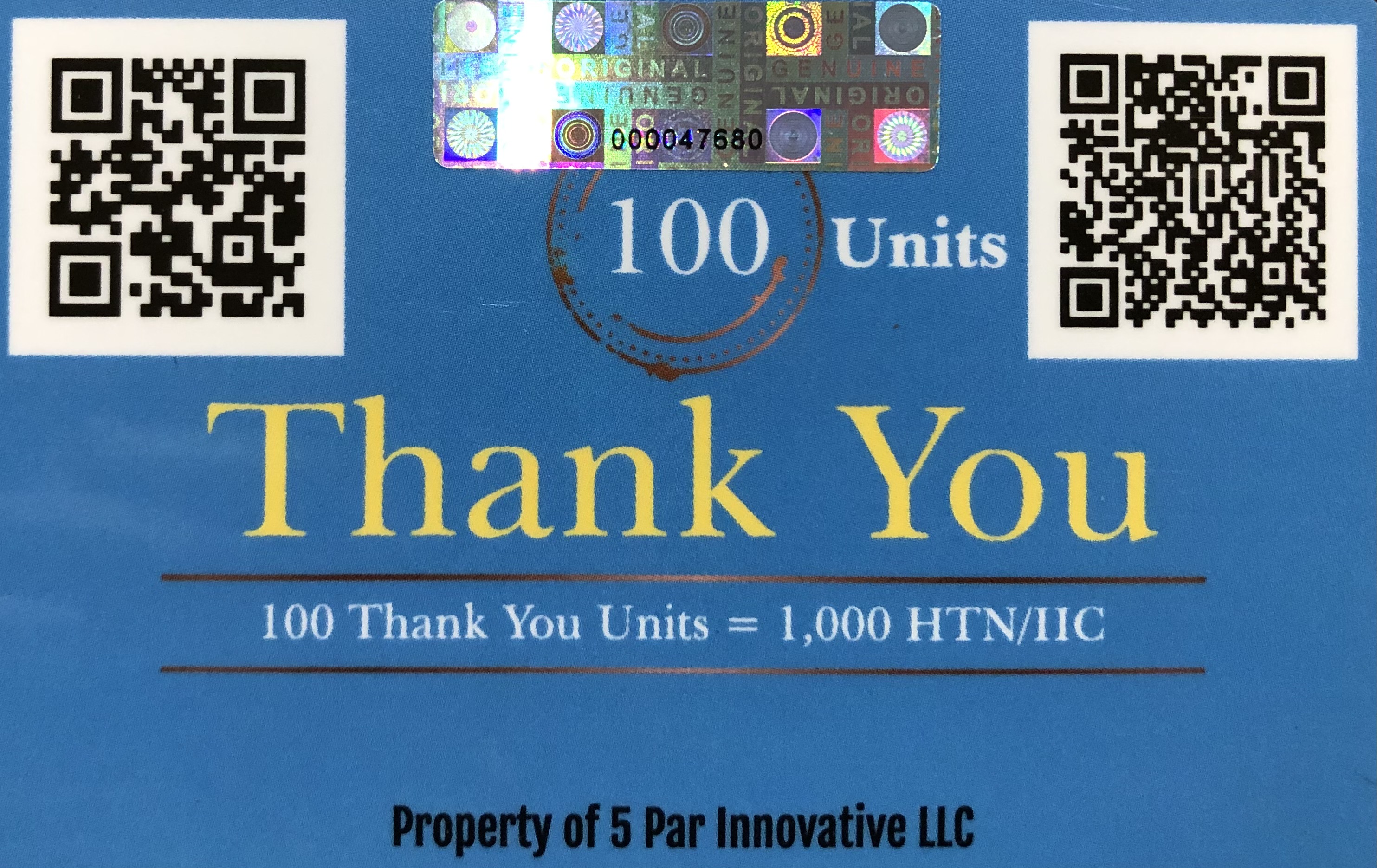 100 Thank You Unit