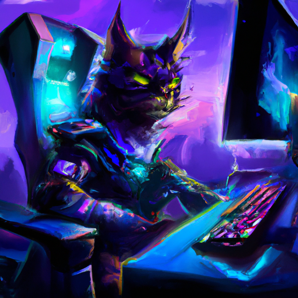 Cyberpunk Cat Accountant VI