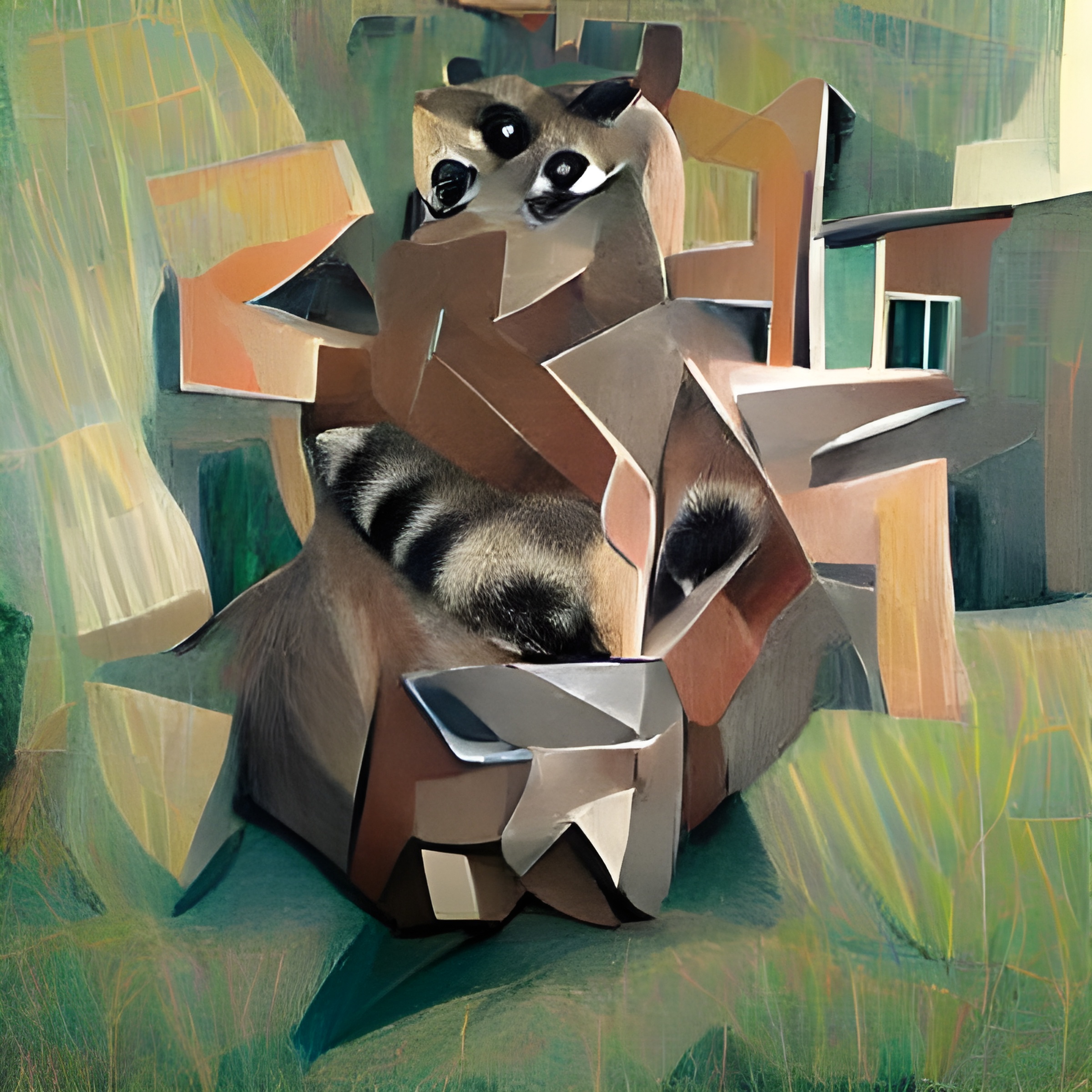 Cubist Raccoon 1