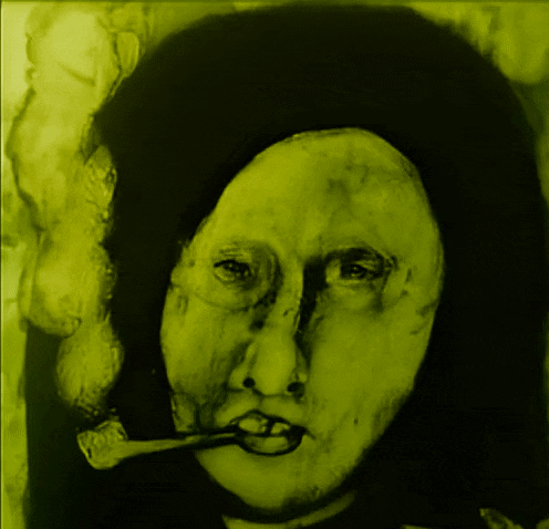 green smoking girl