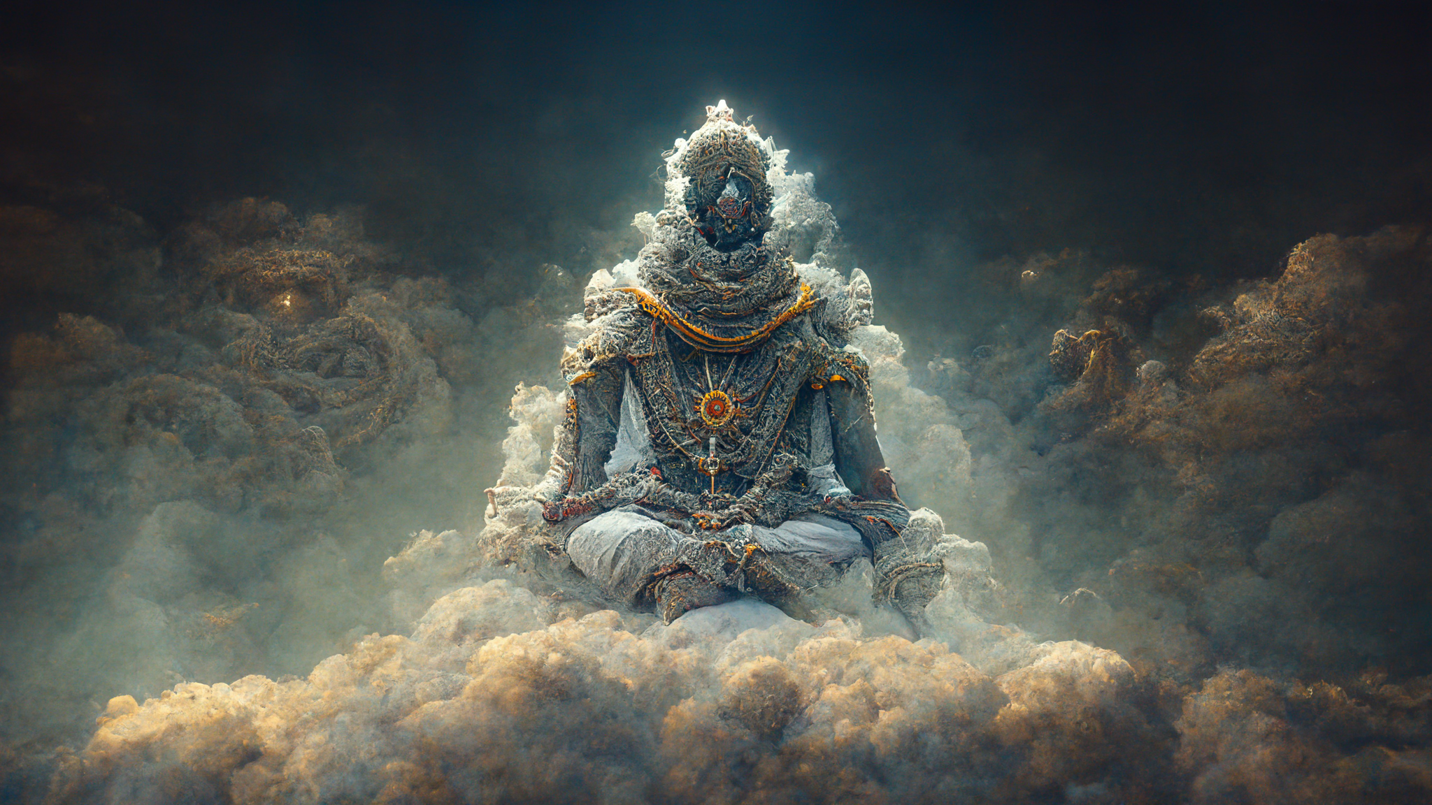 Vedic God Sitting On His Throne