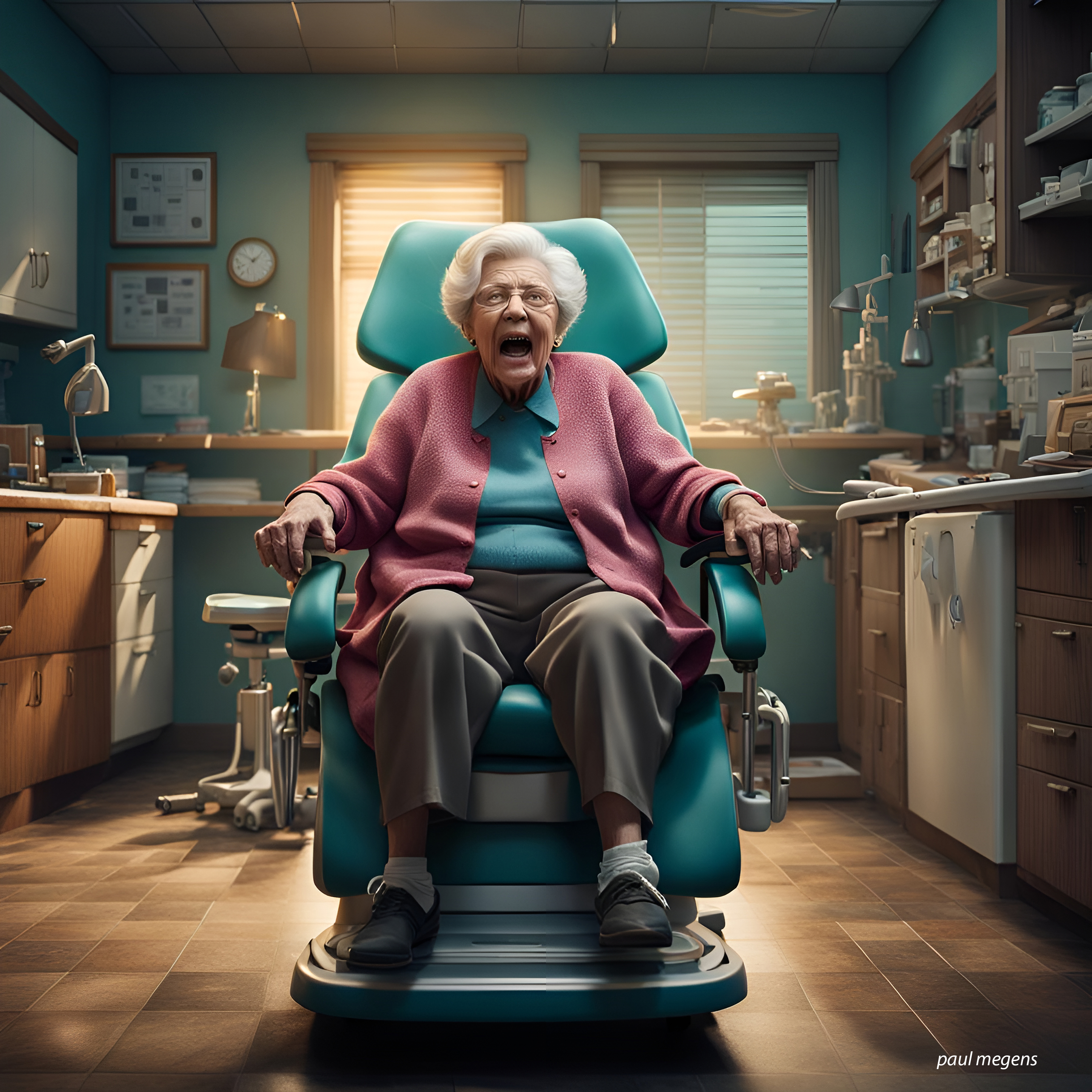 grandma in the dentist chair